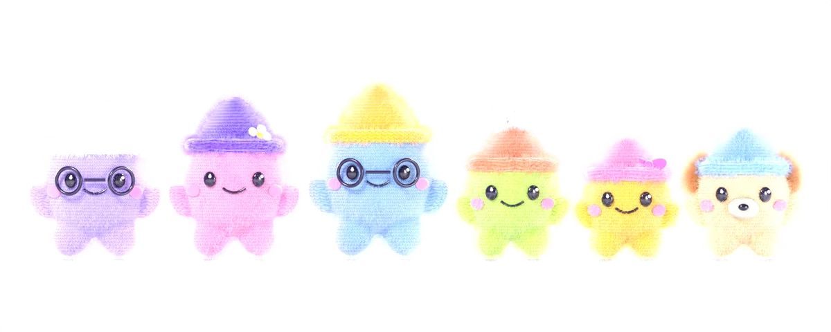 A turma da Convyvi: seis pelúcias de tricô